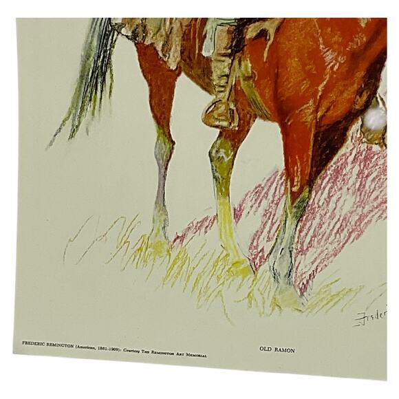 Frederic Remington Old Ramon 1956 Cowboy Art Print Western Horse Rider 16 - Picture 3 of 5